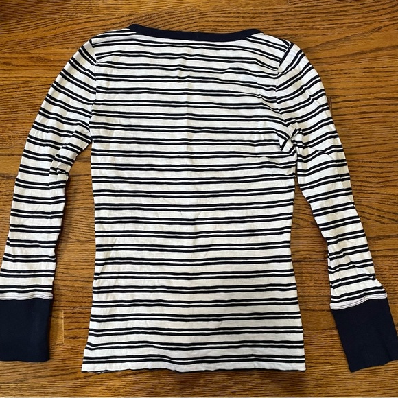 J.Crew Painter Tee Navy/White Stripe Size Small Scoop Neck - Picture 5 of 6